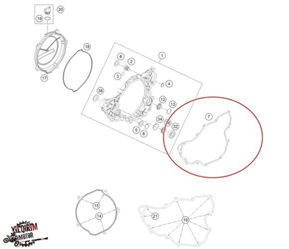 KTM EXC-F 250/350 DEBRİYAJ KAPAK CONTASI 11-16
