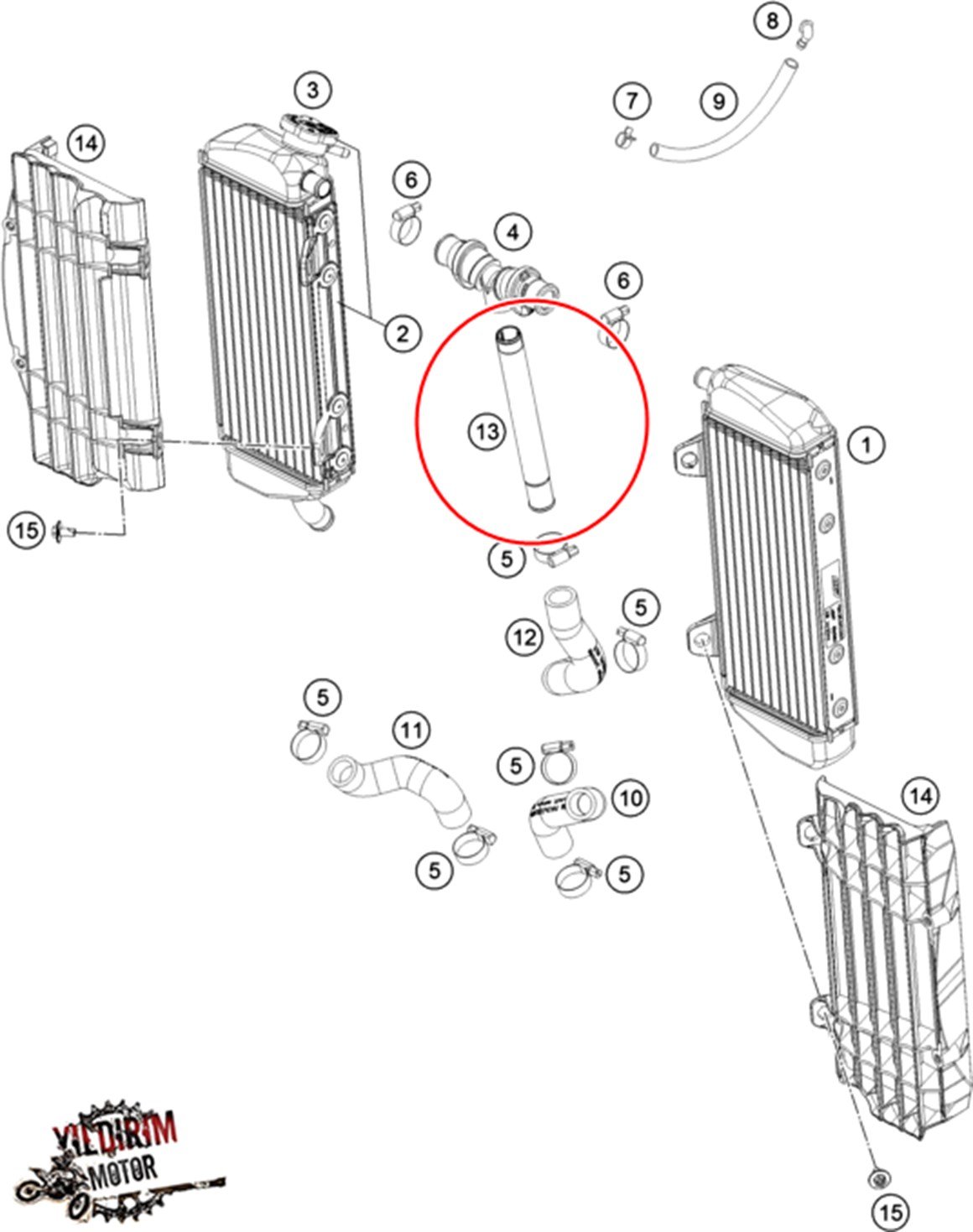 KTM EXC/EXC-F MODELLER RADYATÖR BORUSU 19-22
