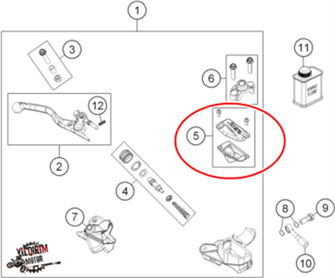 KTM FREERİDE 250-350 ÖN FREN MERKEZ ÜST KAPAK 15-20