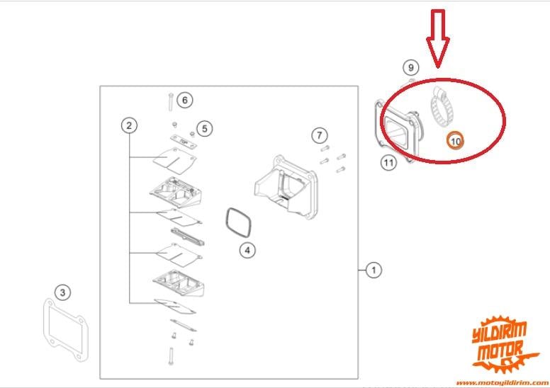KTM FREERIDE 250R MANİFOLD BAĞLANTI KELEPÇESİ