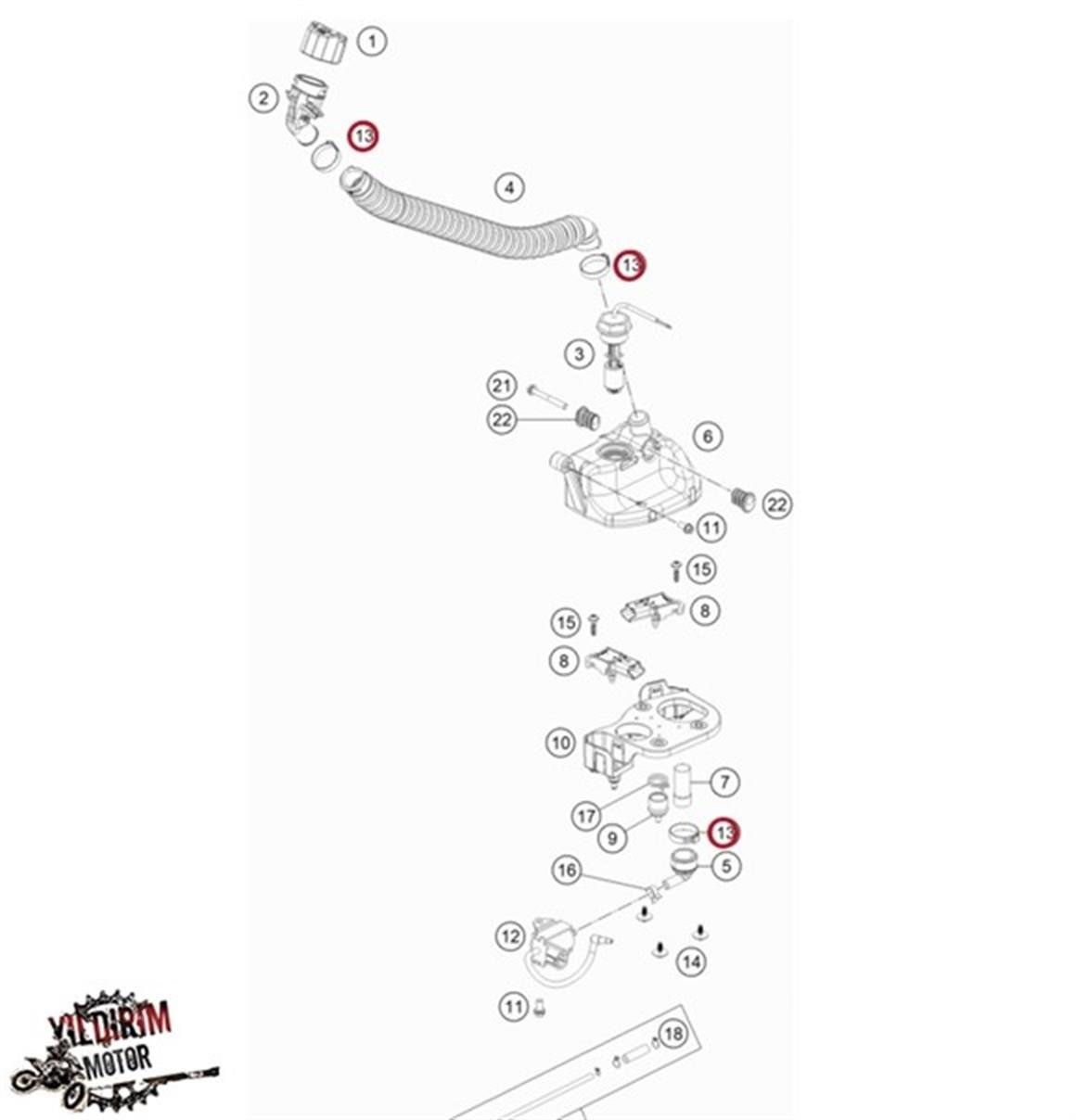 KTM GAS GAS YAĞ POMPA HORTUM KELEPÇESİ 20-21