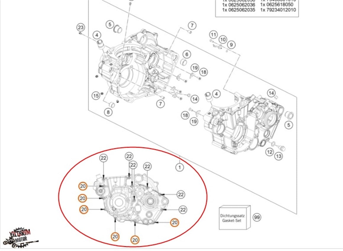 KTM HUSQ GAS GAS DEVİR DAİM CİVATASI 19-22