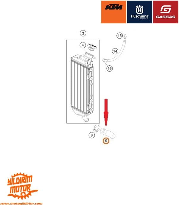 KTM HUSQ GASGAS RADYATÖR HORTUMU