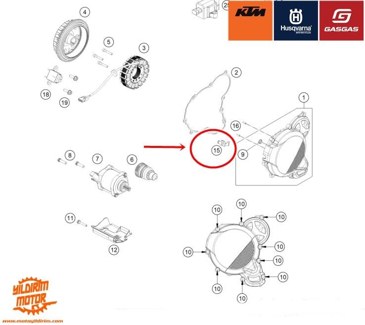 KTM HUSQ GASGAS STATÖR KABLO TUTUCU 