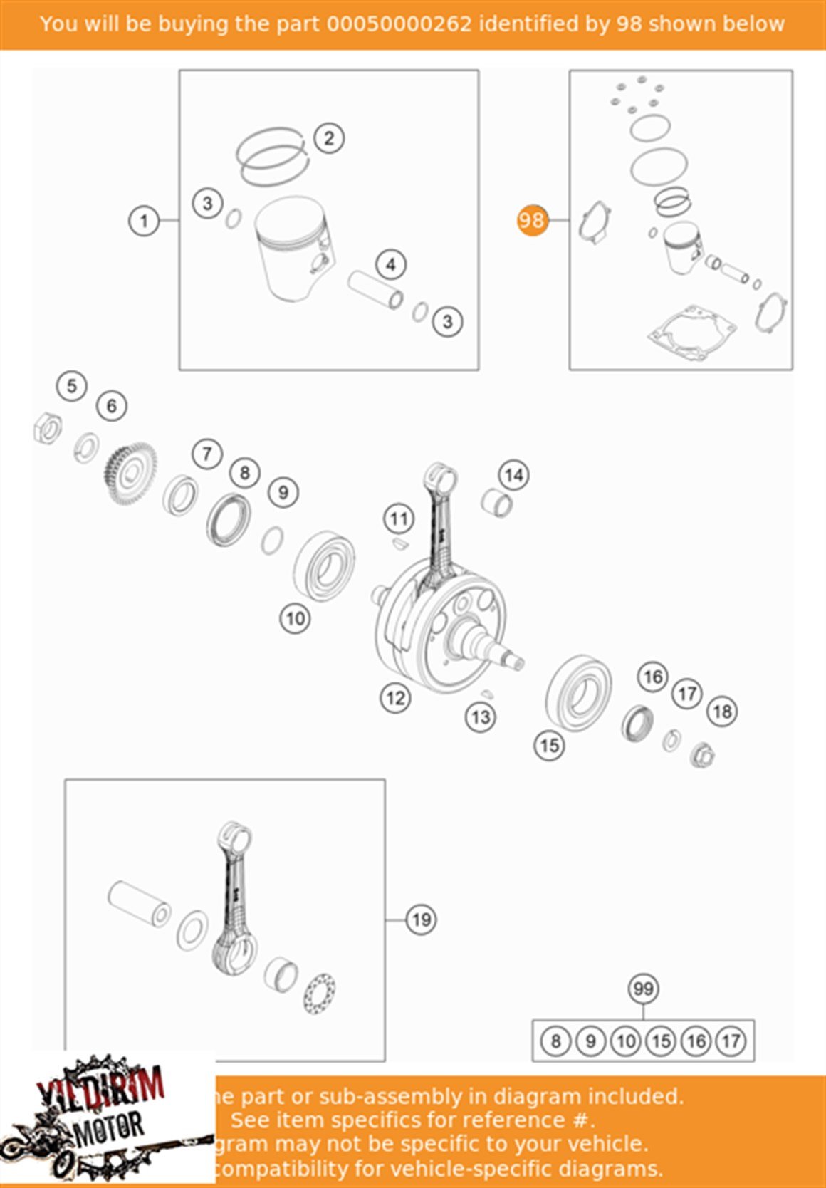 KTM PİSTON KIT GR.II 250 MX/ENDURO