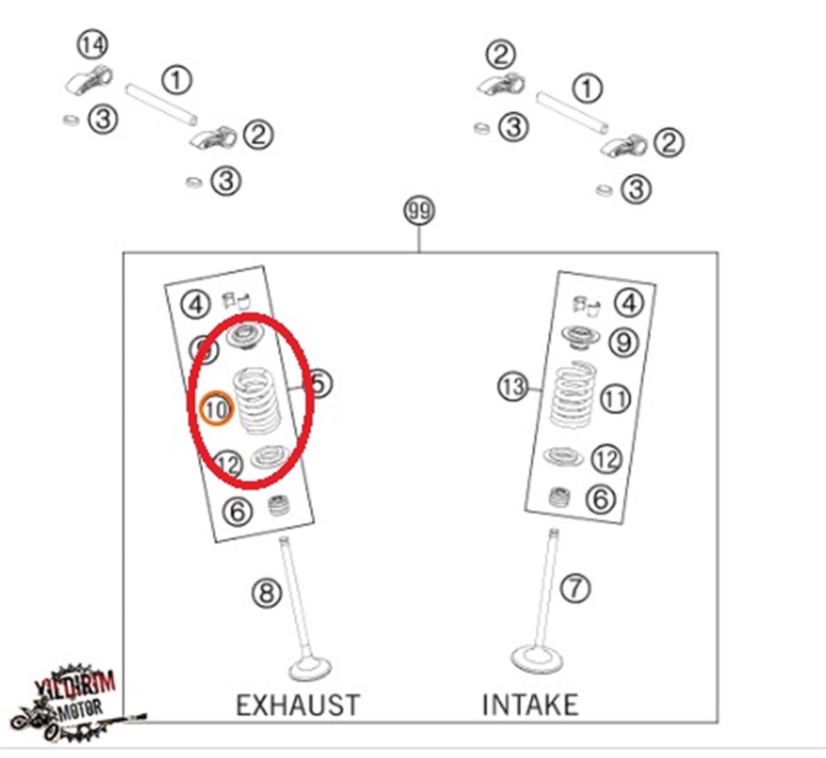 KTM SX-F 250/350 EGZOZ SUBAP YAYI 13-15