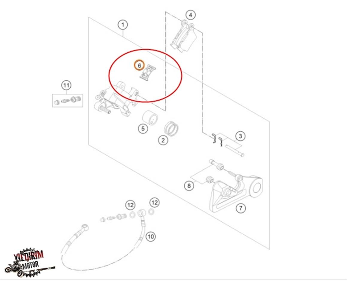 KTM SX/SX-F ARKA FREN ALT MERKEZ SPRING SETİ 21-23