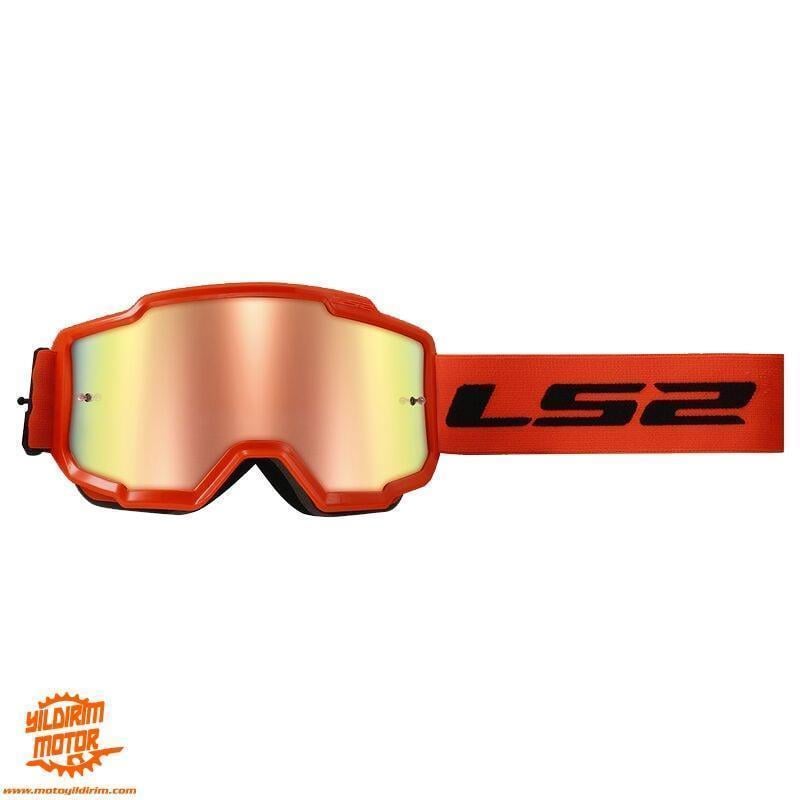LS2 CHARGER GOGGLES MOTOKROS GÖZLÜK (IRIDIUM CAMLI) NEON TURUNCU