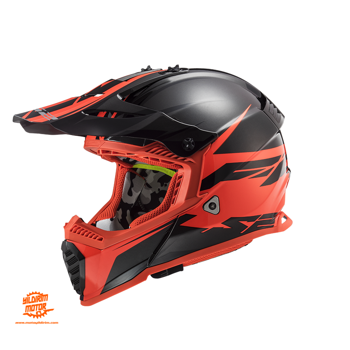 LS2 FAST EVO ROAR MAT SİYAH-KIRMIZI KASK