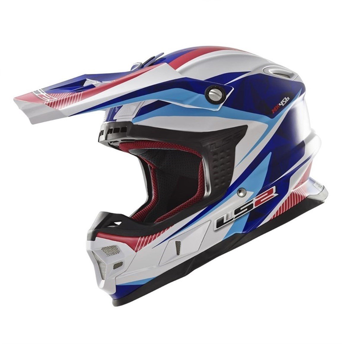 LS2 MX456 QUARTZ MAVI-KIRMIZI KASK