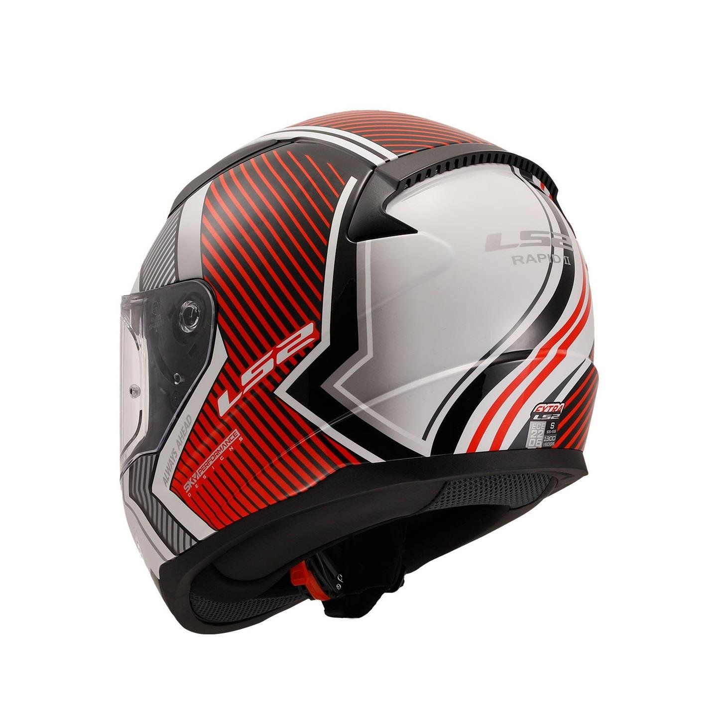 LS2 RAPID 2 EXTRA BEYAZ-KIRMIZI KASK