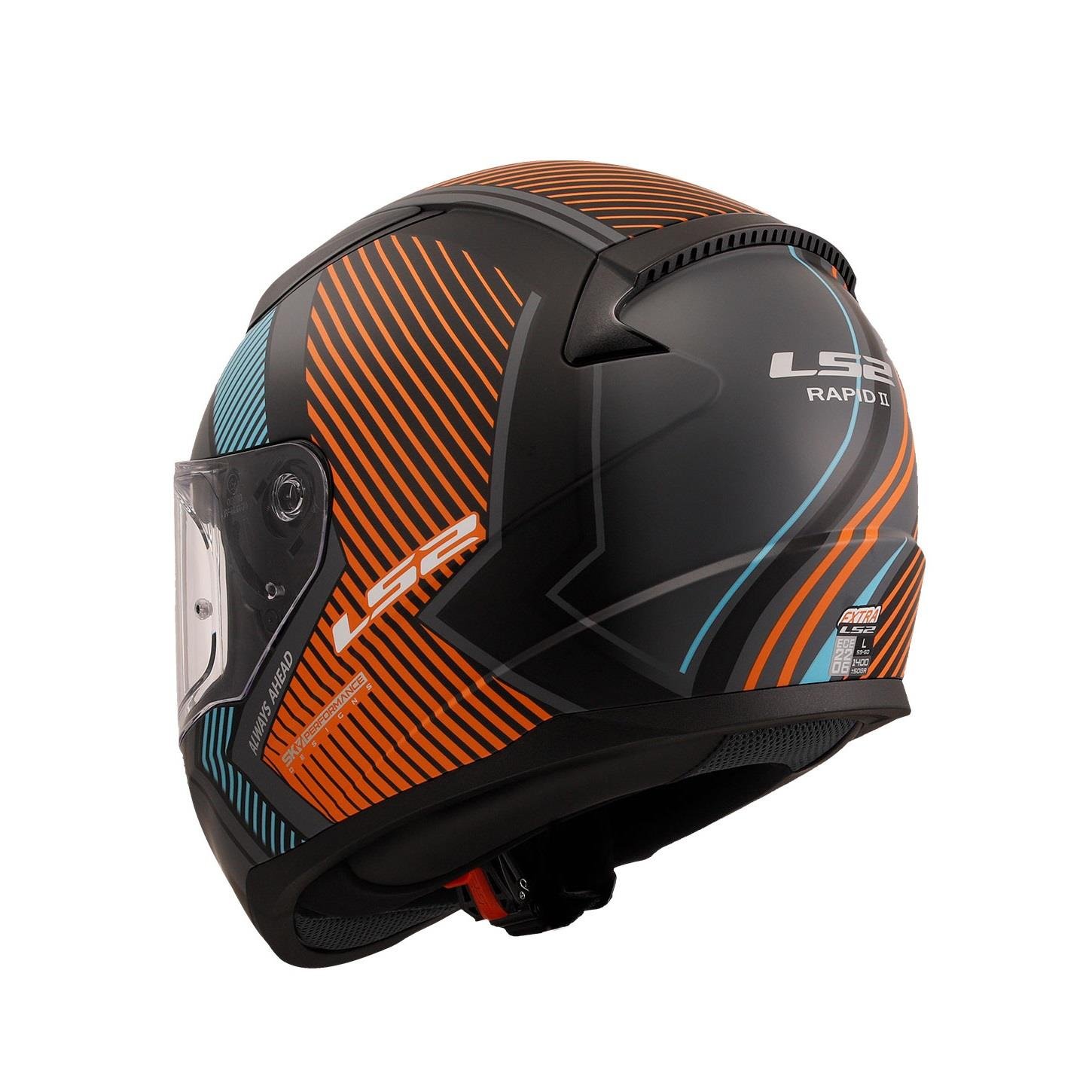 LS2 RAPID 2 EXTRA MAT GRİ-NEON TURUNCU KASK