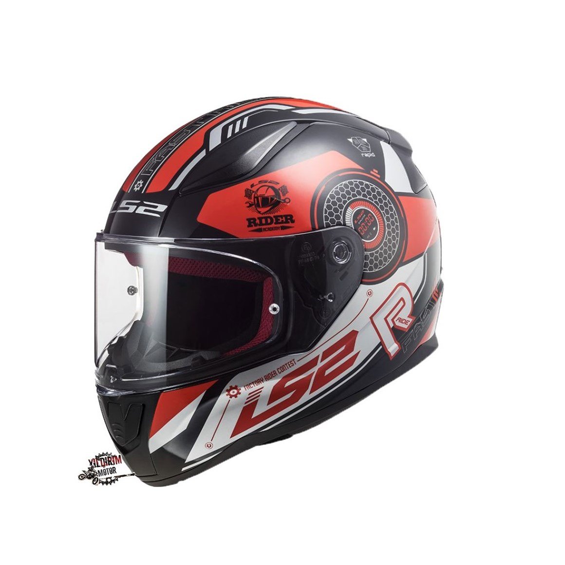  LS2 RAPID STRATUS SİYAH-KIRMIZI-GRİ KASK