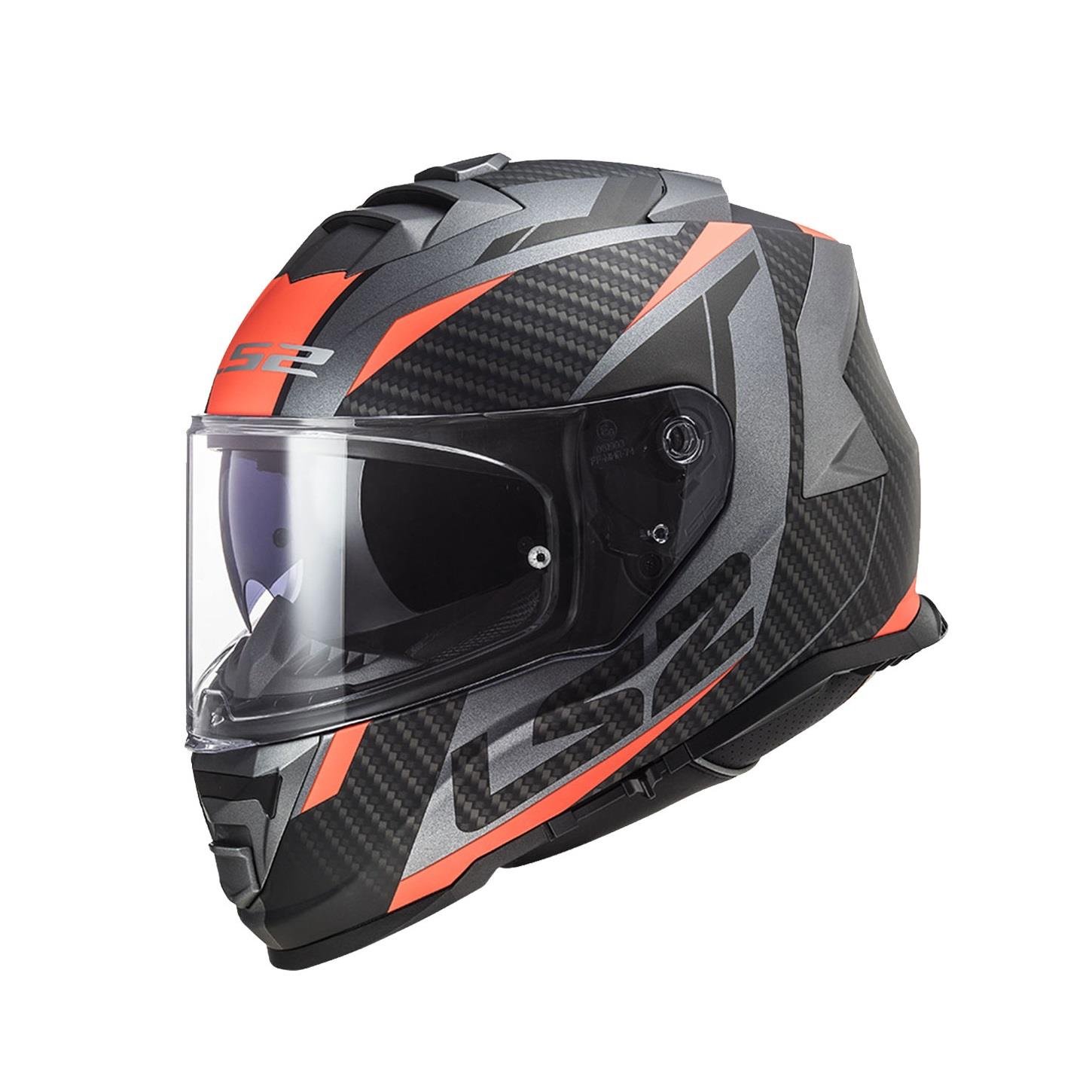 LS2 STORM 2 RACER MAT TITANIUM-NEON TURUNCU KASK