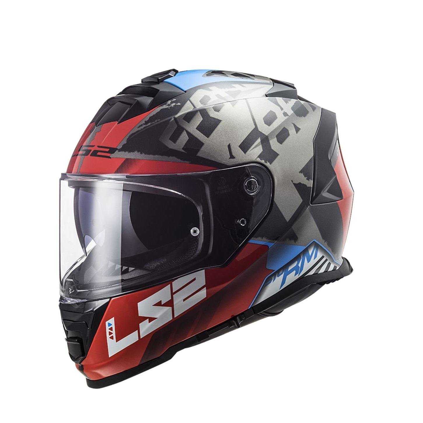 LS2 STORM 2 SPRINTER MAT SİYAH-KIRMIZI-TITANIUM KASK