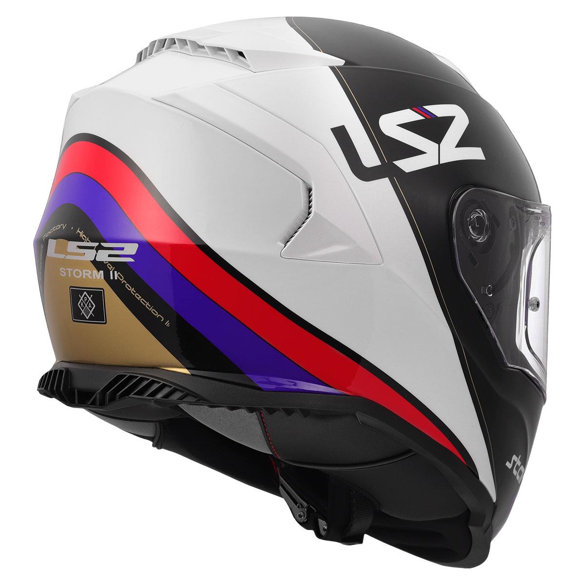 LS2 STORM 2 STARK BEYAZ-KIRMIZI-MAVİ-SARI KASK