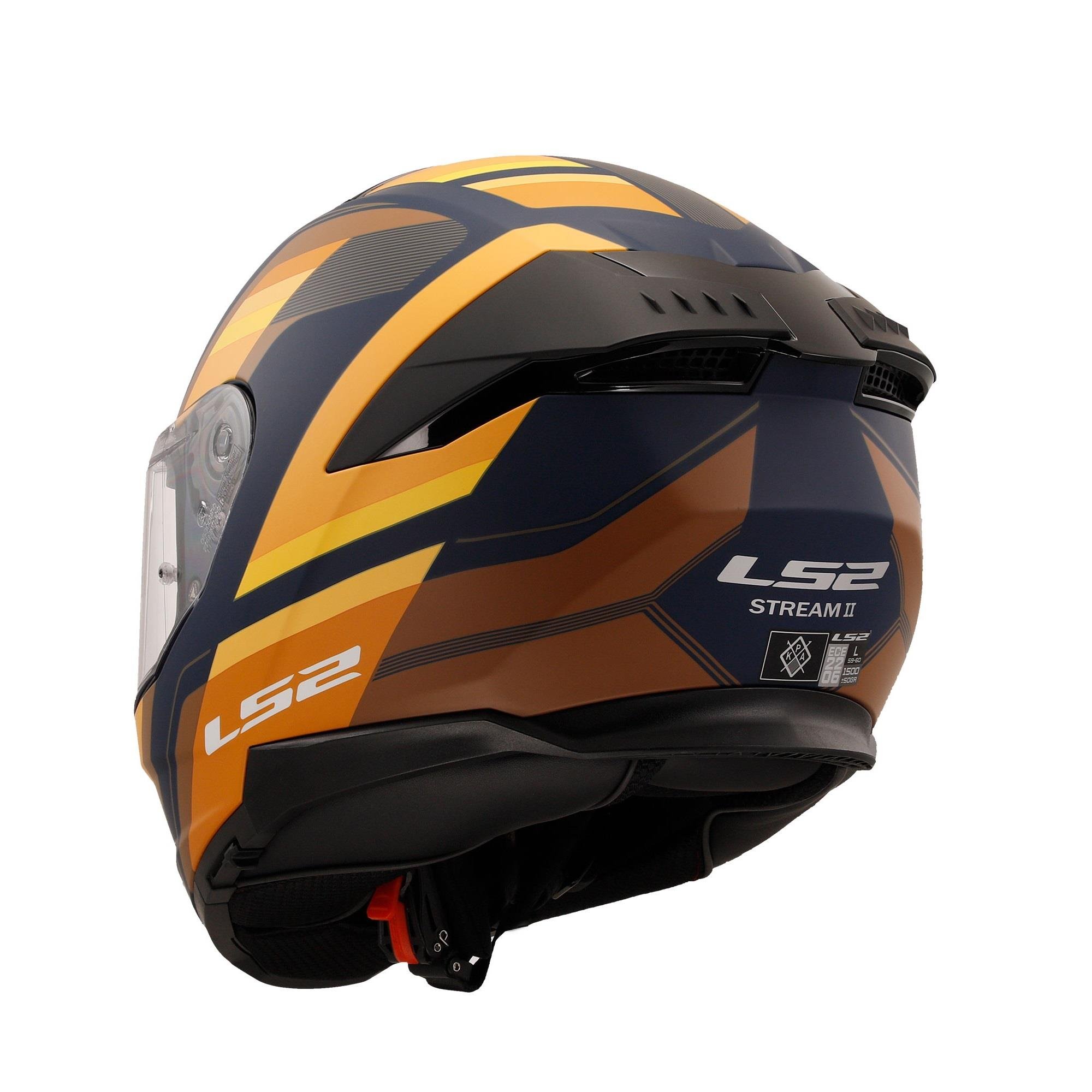 LS2 STREAM 2 VINTAGE MAT NAVY MAVİ-TURUNCU-KAHVERENGİ KASK