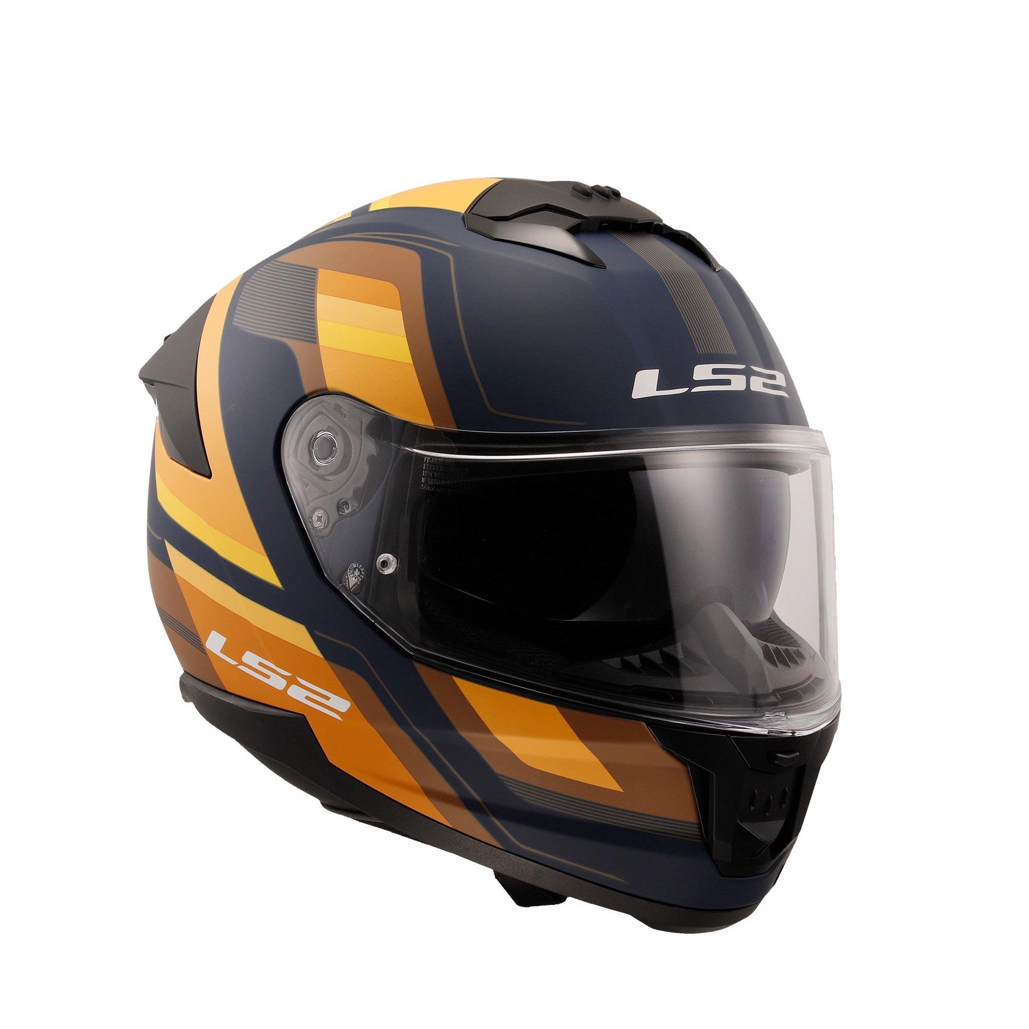 LS2 STREAM 2 VINTAGE MAT NAVY MAVİ-TURUNCU-KAHVERENGİ KASK