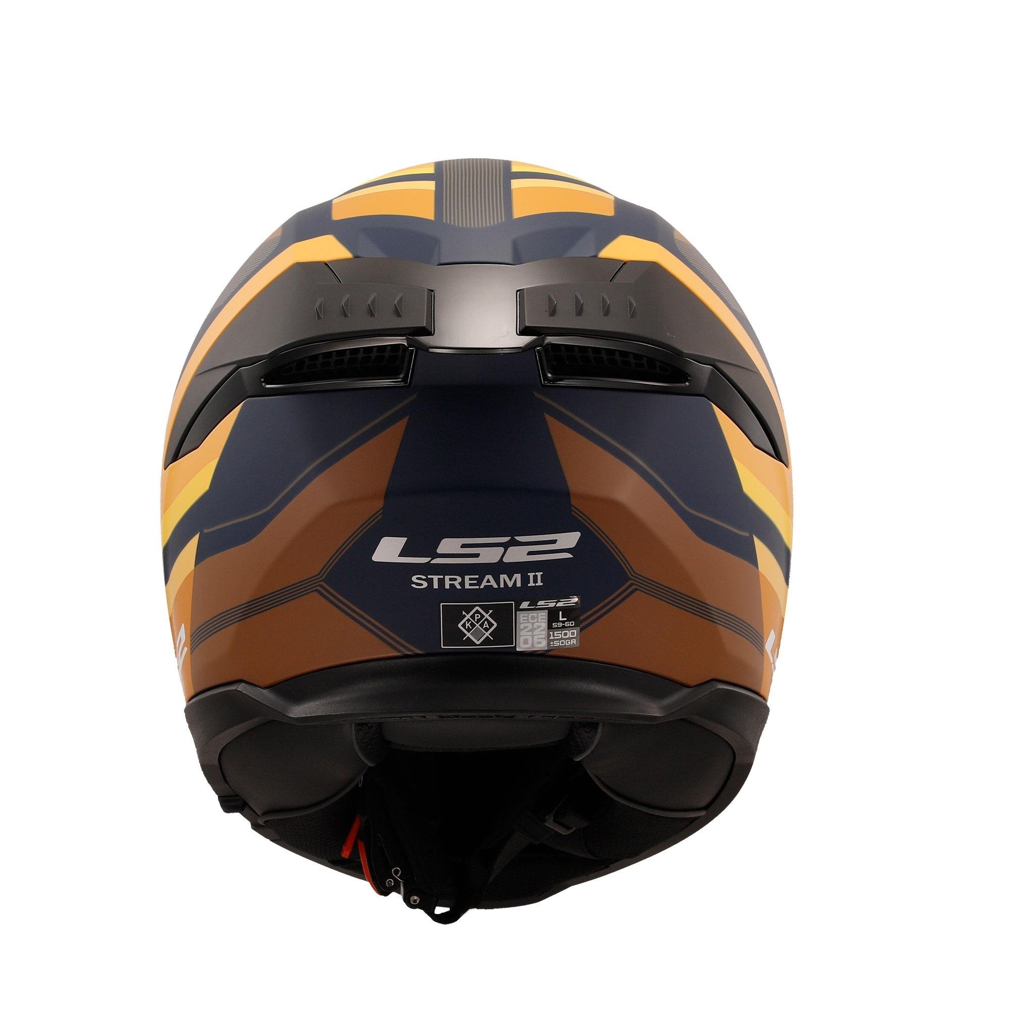 LS2 STREAM 2 VINTAGE MAT NAVY MAVİ-TURUNCU-KAHVERENGİ KASK