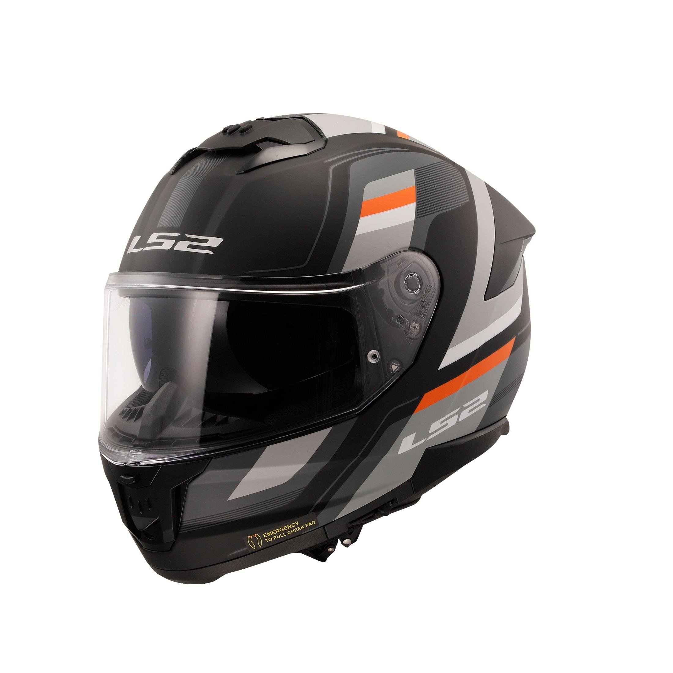 LS2 STREAM 2 VINTAGE MAT SİYAH-GRİ-BEYAZ-KIRMIZI KASK