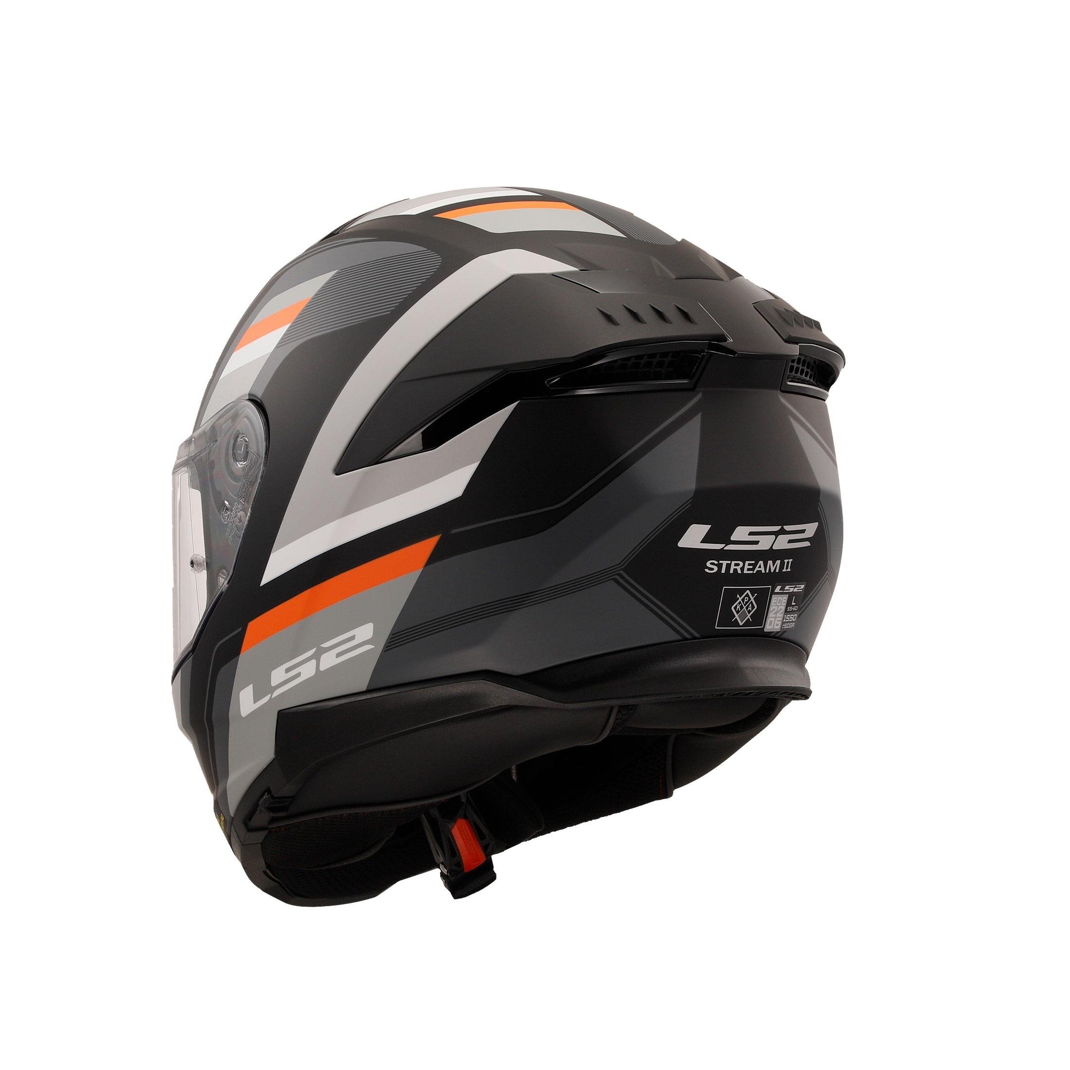 LS2 STREAM 2 VINTAGE MAT SİYAH-GRİ-BEYAZ-KIRMIZI KASK