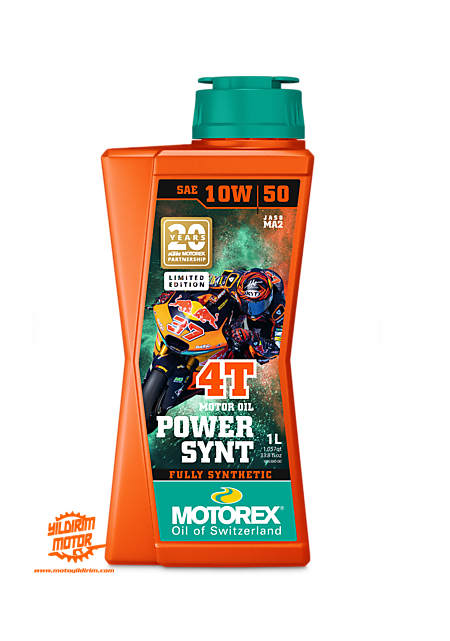 MOTOREX POWER SYNT 4T 10W50 20.YIL YAĞ 1LT