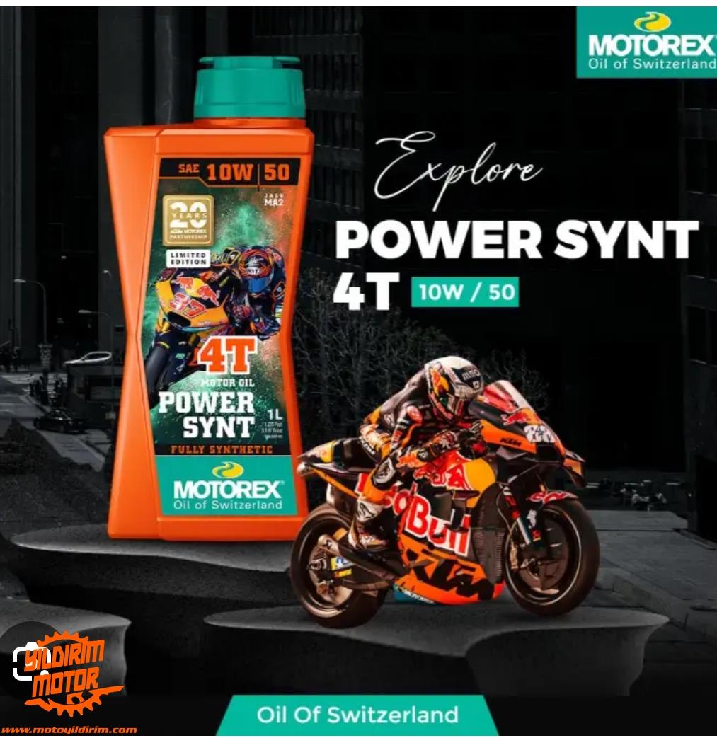 MOTOREX POWER SYNT 4T 10W50 20.YIL YAĞ 1LT