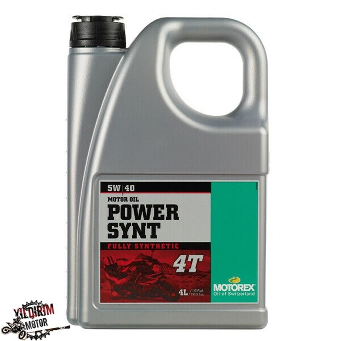 MOTOREX POWER SYNT 4T SAE 5W40 JASO MA2 YAĞ 4LT