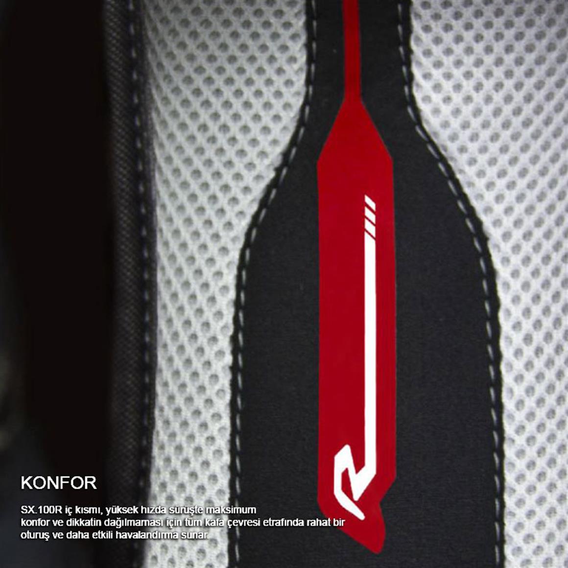 NEXX SX.100R GRIDLINE MAT GRİ-KIRMIZI KASK