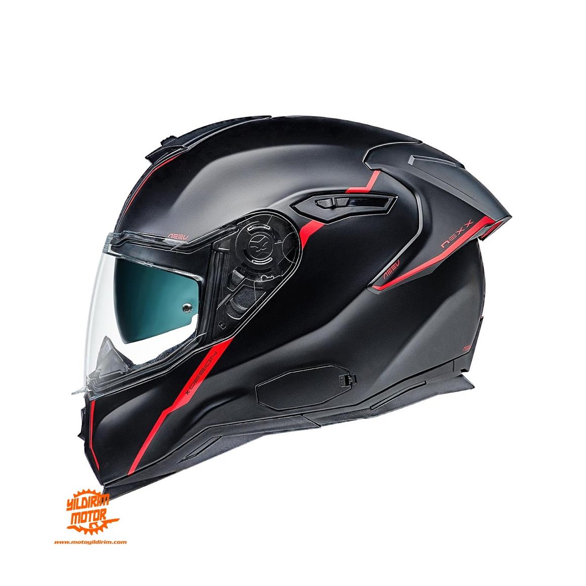 NEXX SX.100R SHORTCUT MAT SİYAH-KIRMIZI KASK