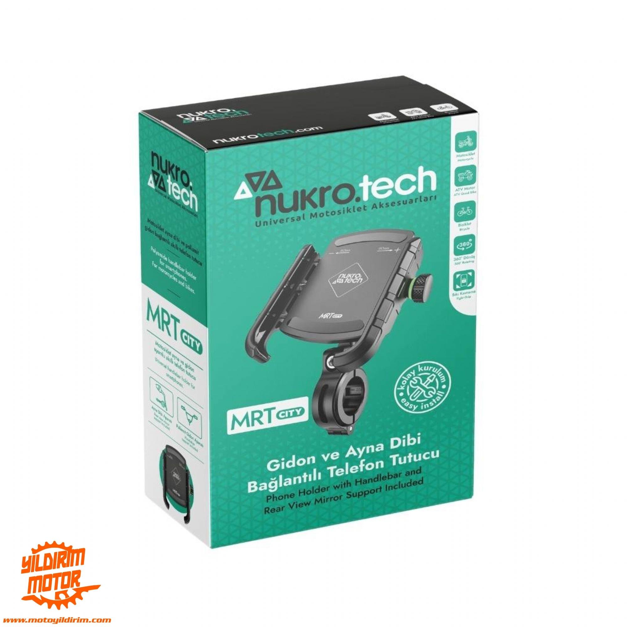NUKROTECH GİDON VE AYNA BAĞLANTILI TELEFON TUTUCU 