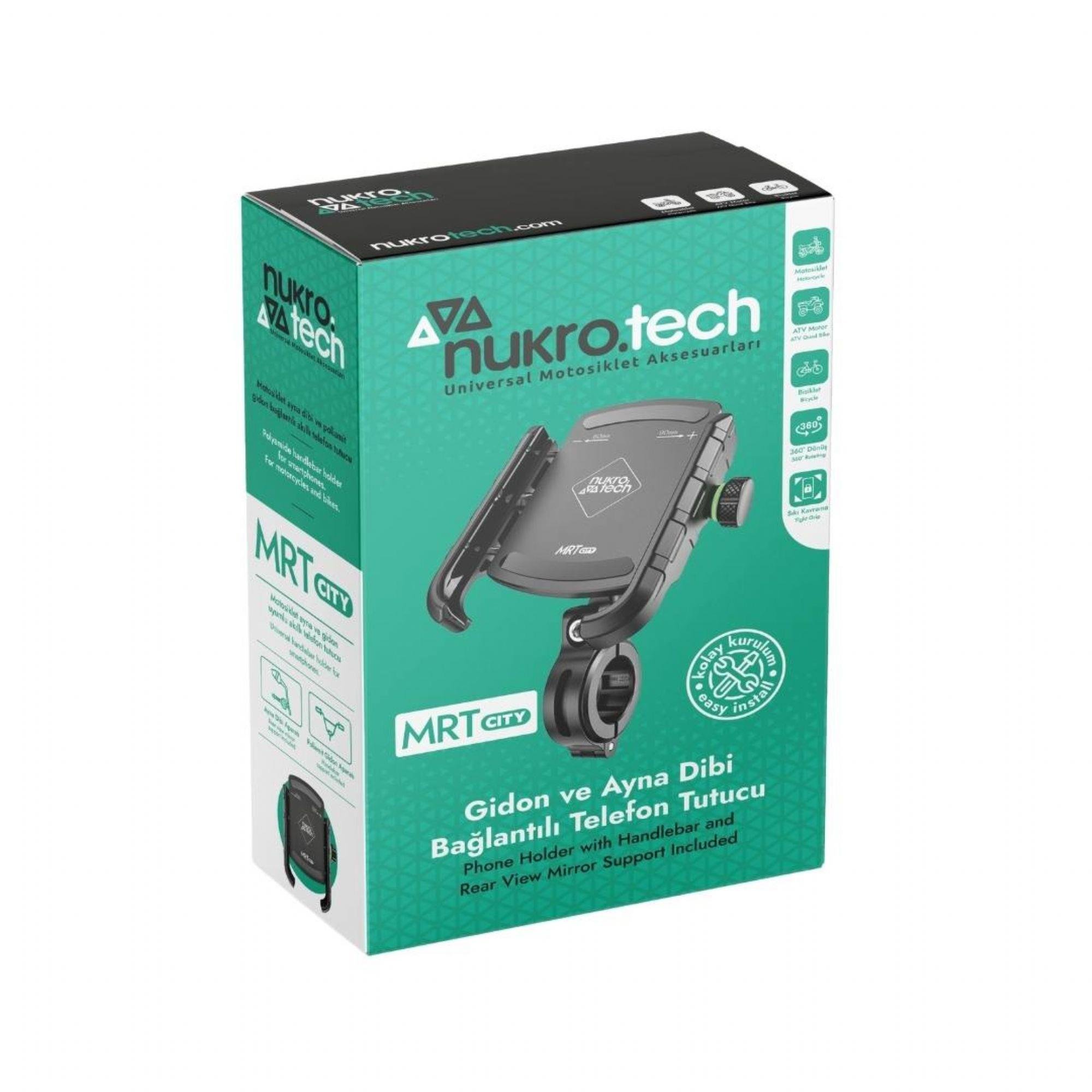 NUKROTECH GİDON VE AYNA BAĞLANTILI TELEFON TUTUCU 