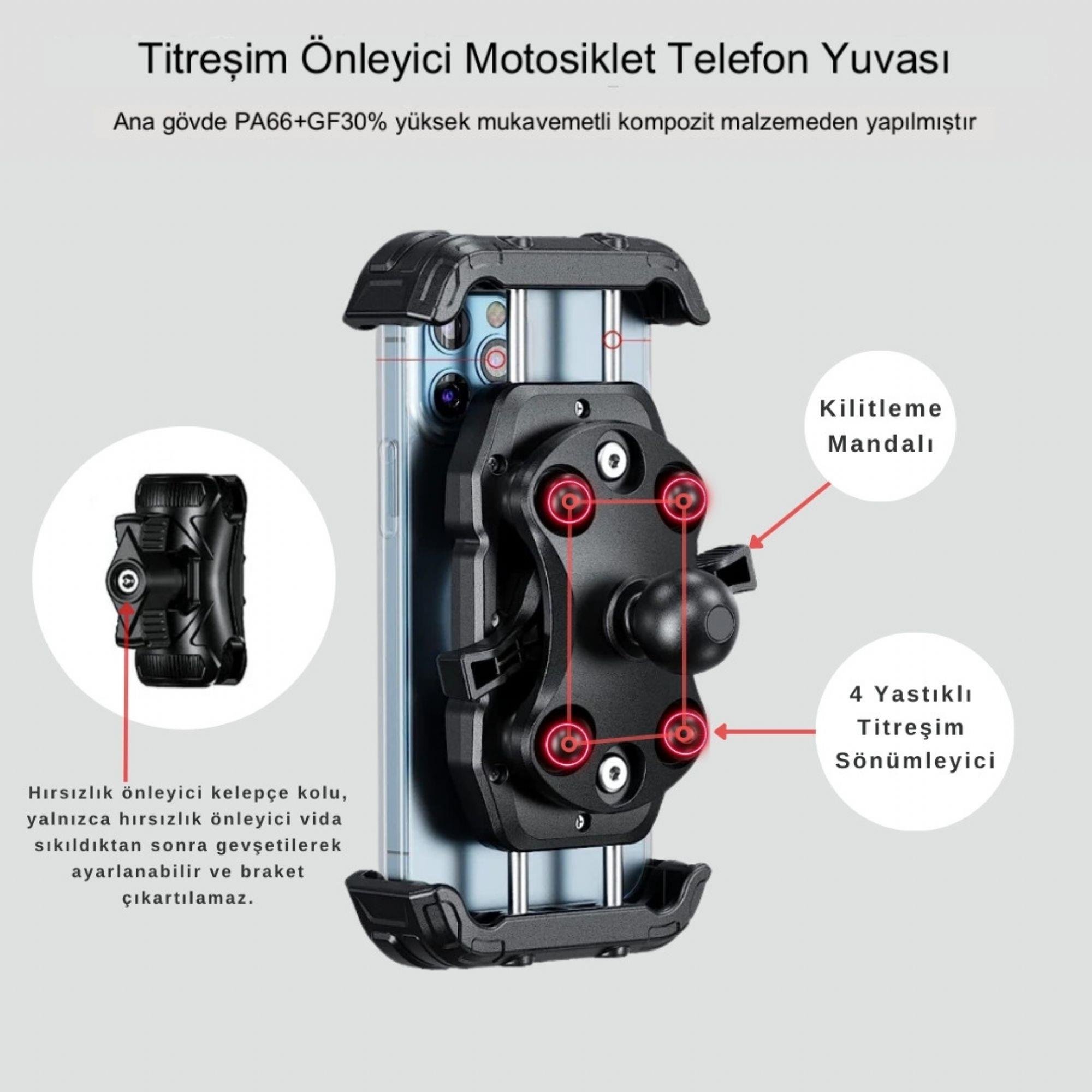 NUKROTECH M28 TİTREŞİM MODÜLLÜ TELEFON TUTUCU 