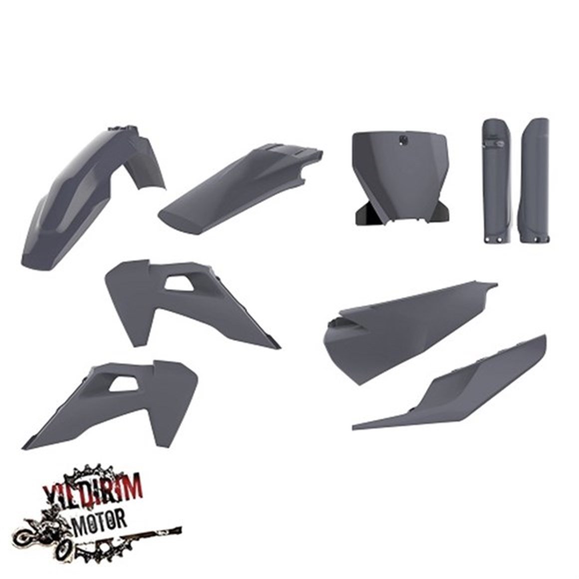 POLİSPORT .HUSQVARNA TC/FC MODELLER PLASTİK GRENAJ SET 2019-2020 GREY