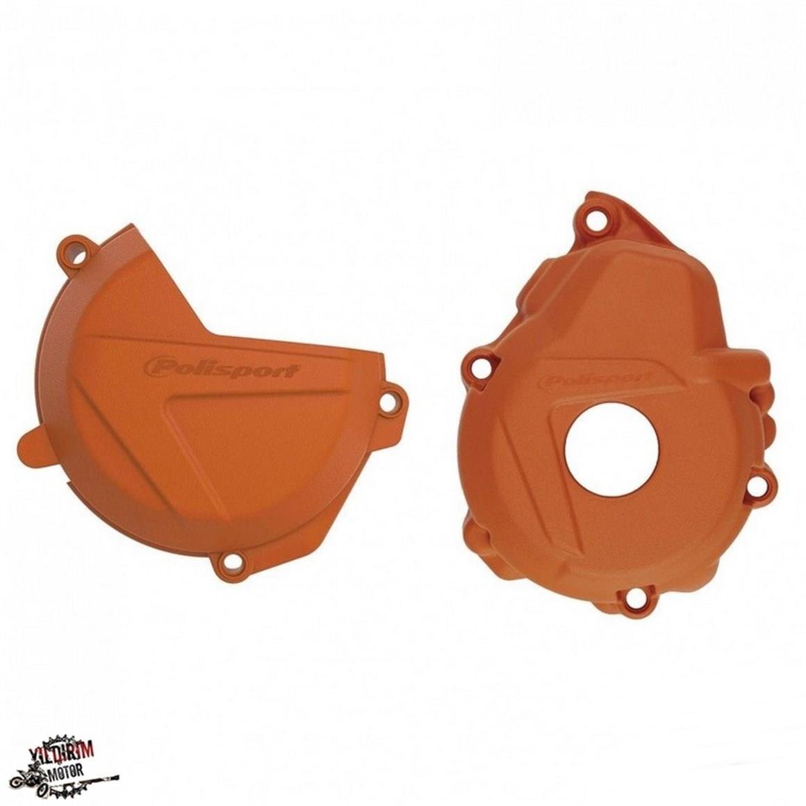 POLİSPORT KTM EXC-F 250/350 DEBRİYAJ STATÖR KORUMA SETİ  TURUNCU 17-22
