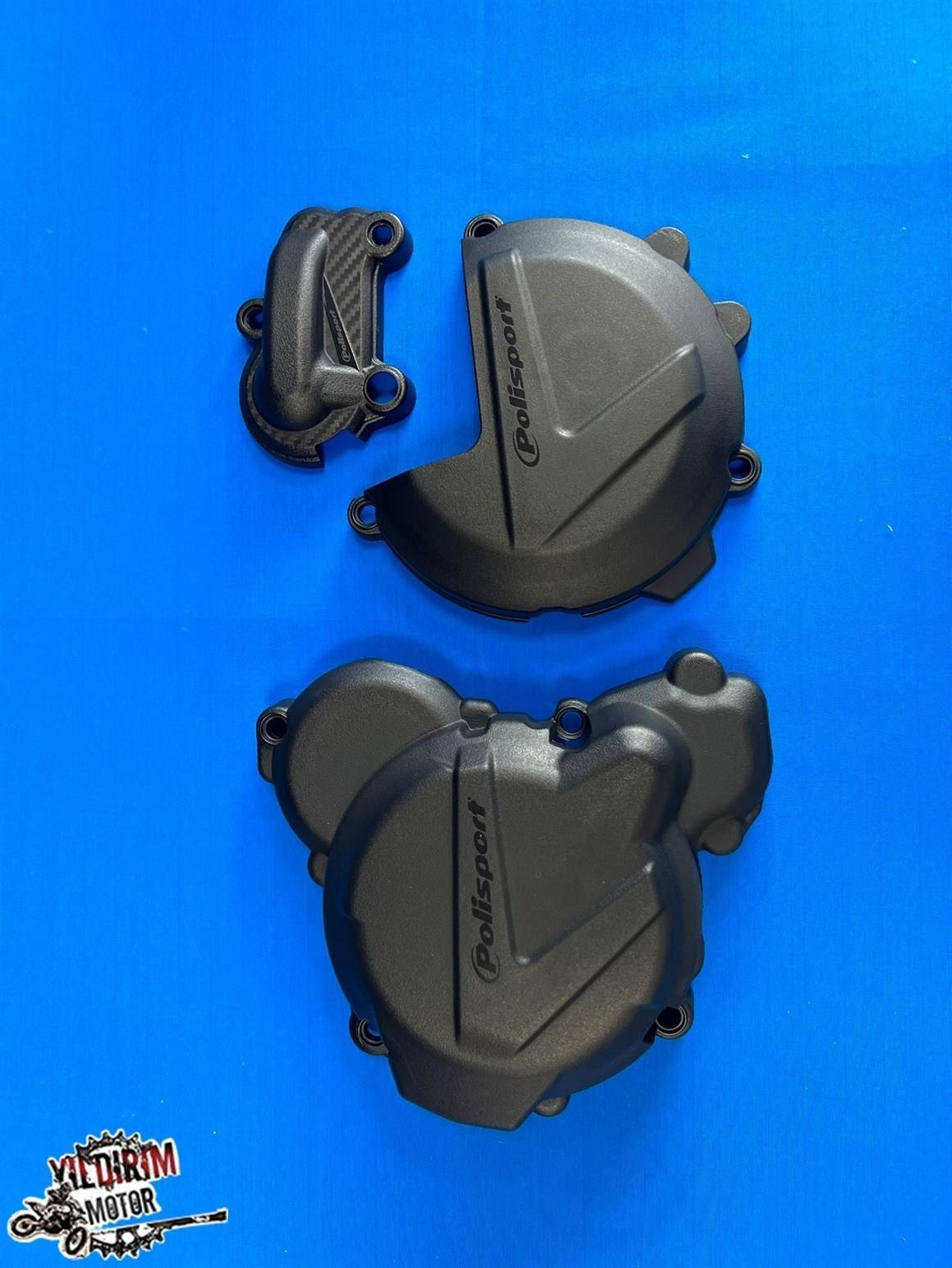 POLİSPORT KTM HUSQVARNA 250/300 DEBRİYAJ STATÖR D.DAİM KORUMA SETİ SİYAH 17-23