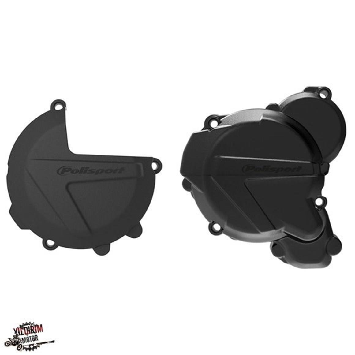POLİSPORT KTM HUSQVARNA 250/300 DEBRİYAJ STATÖR D.DAİM KORUMA SETİ SİYAH 17-23