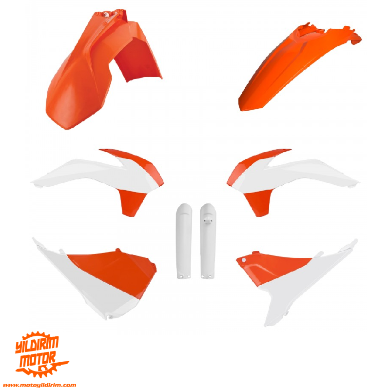 POLİSPORT KTM FULL PLASTİK GRENAJ SET TURUNCU BEYAZ