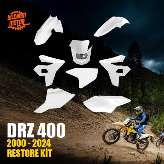 POLİSPORT SUZUKİ DRZ 400 PLASTİK GRENAJ SET BEYAZ 2000-2024