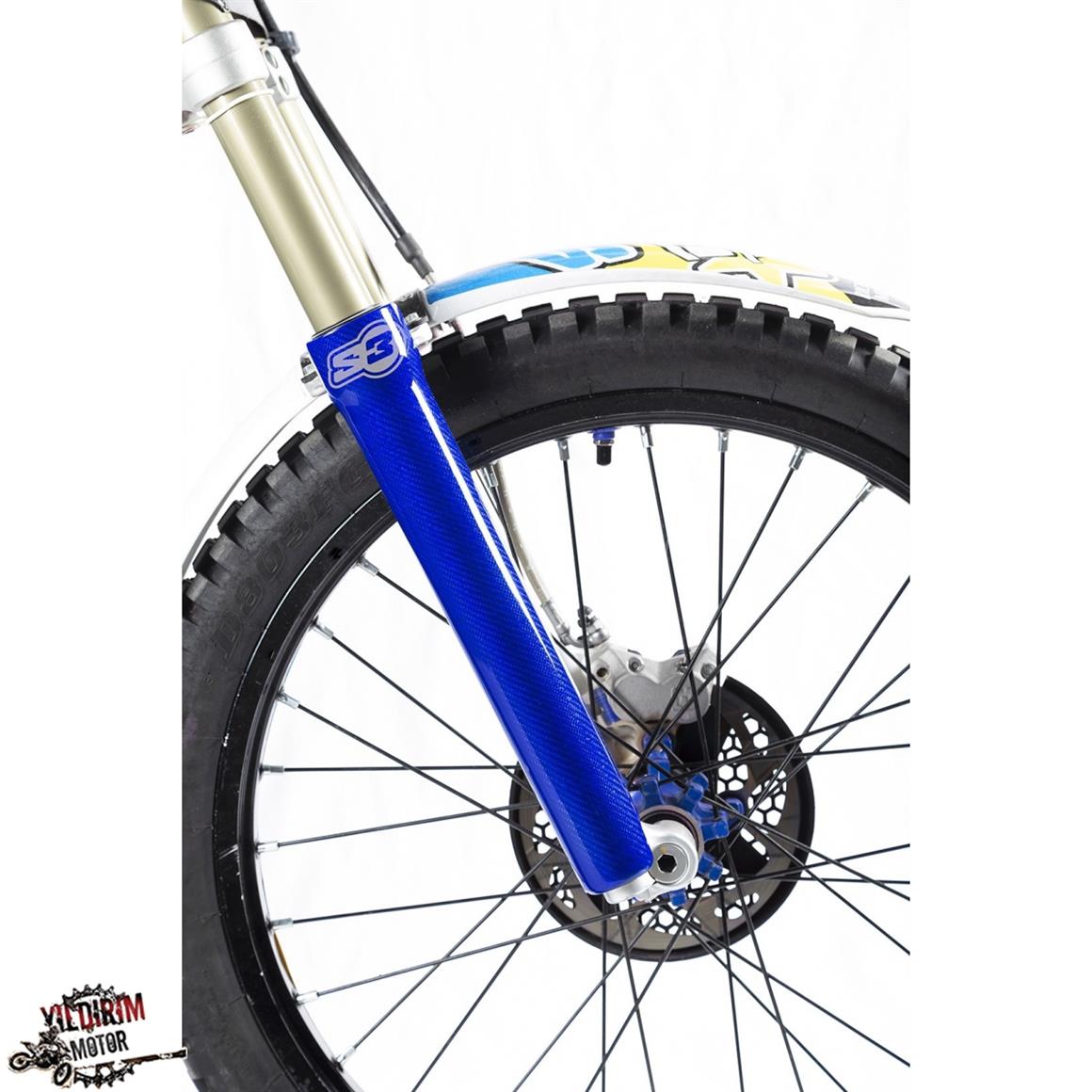 S3 SHERCO TRIAL AMORTİSÖR KARBON KORUMA MAVİ