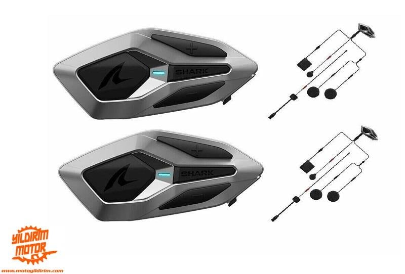 SHARK SENA BLUETOOTH İNTERCOM ÇİFTLİ MWD METALİK GRİ