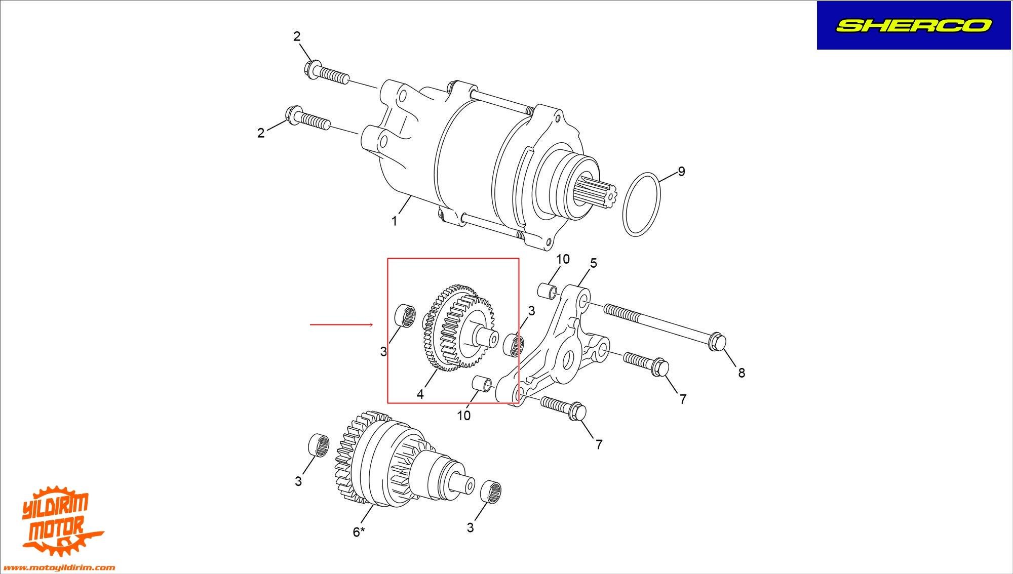SHERCO SE 250-300 MARŞ DİŞLİSİ 18-23