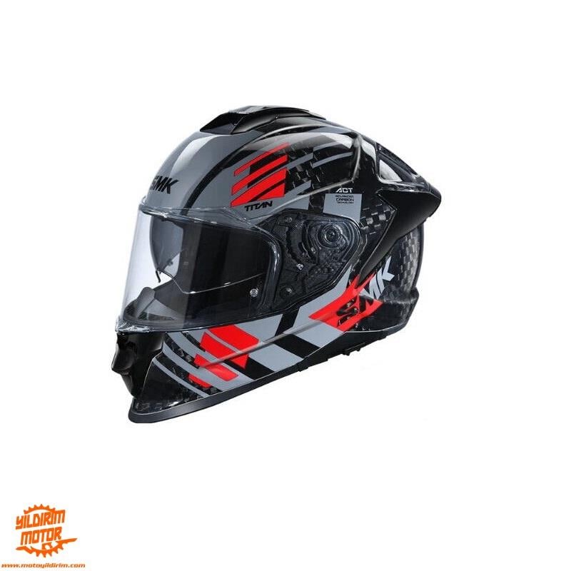 SMK TITAN CARBON-S01 T-RACE KAPALI KASK 