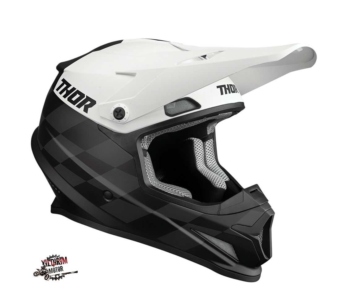 THOR SECTOR BIRDRK SİYAH BEYAZ KASK 