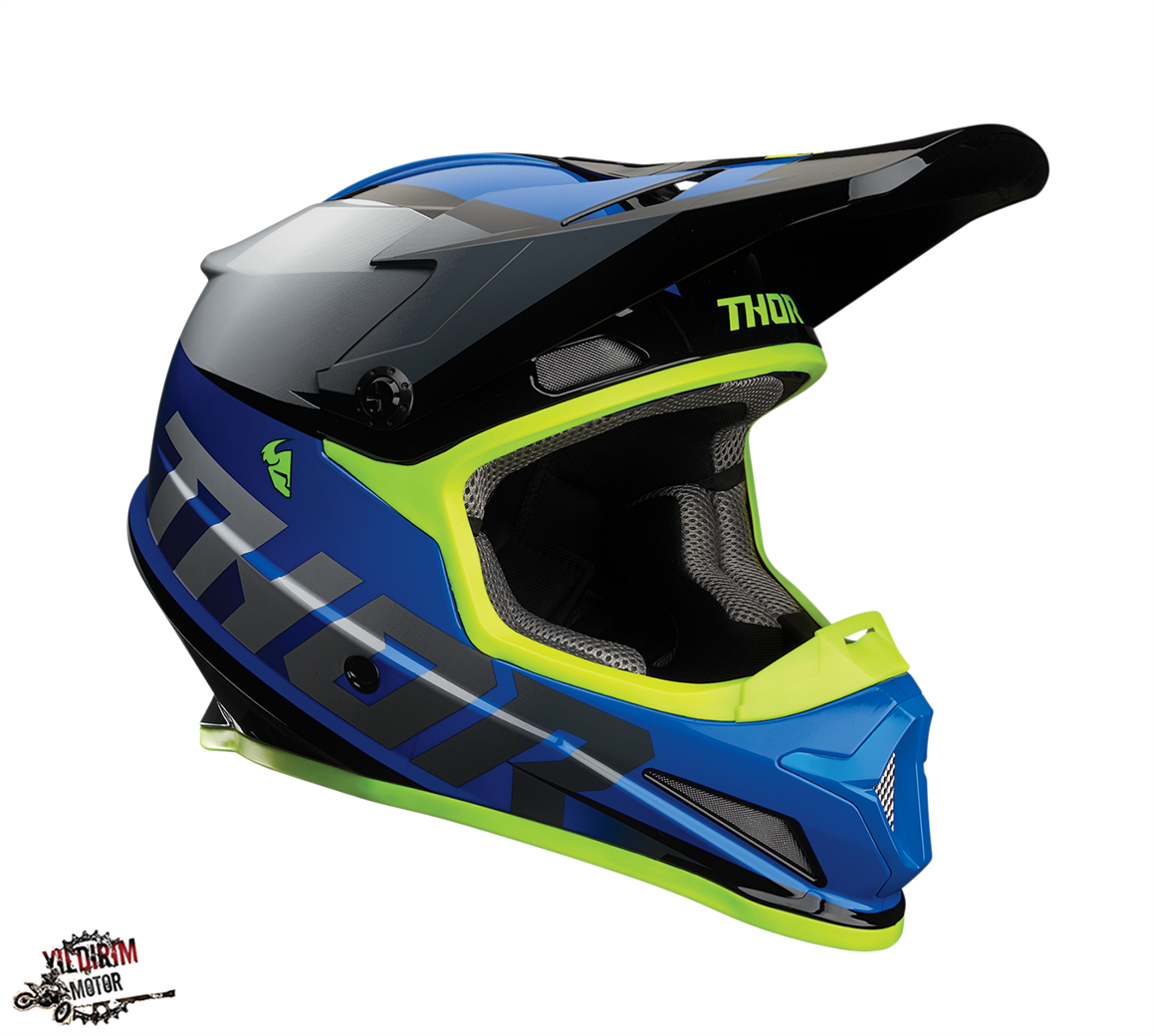 THOR SECTOR FADER MAVİ SİYAH KASK 