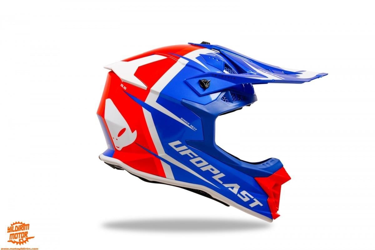 UFO INTREPID KASK MAVİ KIRMIZI BEYAZ