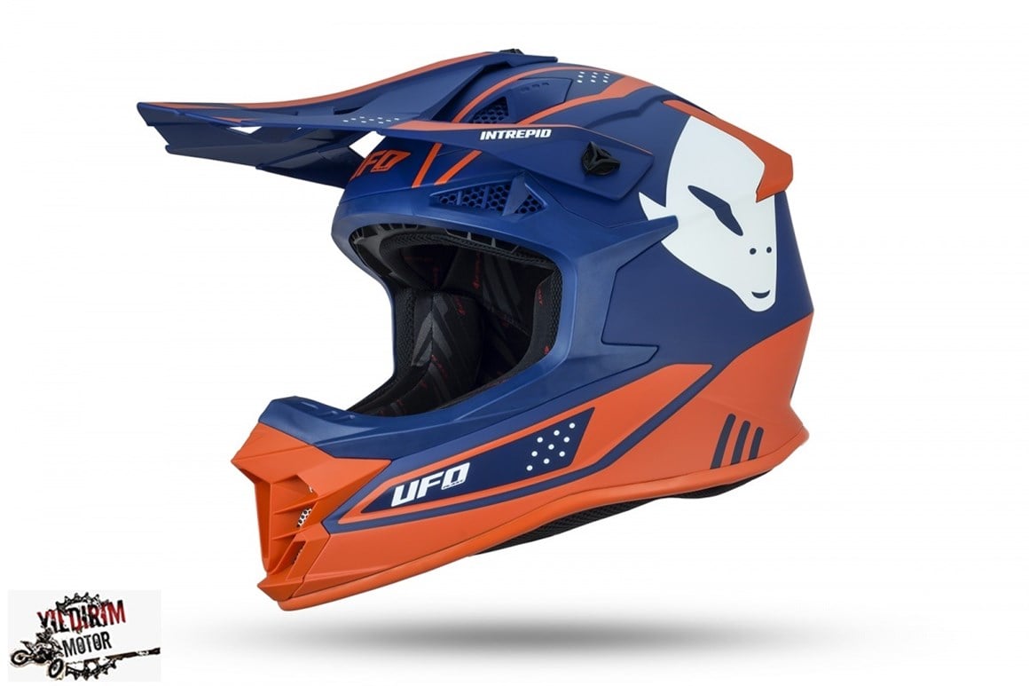UFO INTREPID MAVİ TURUNCU KASK KASK 