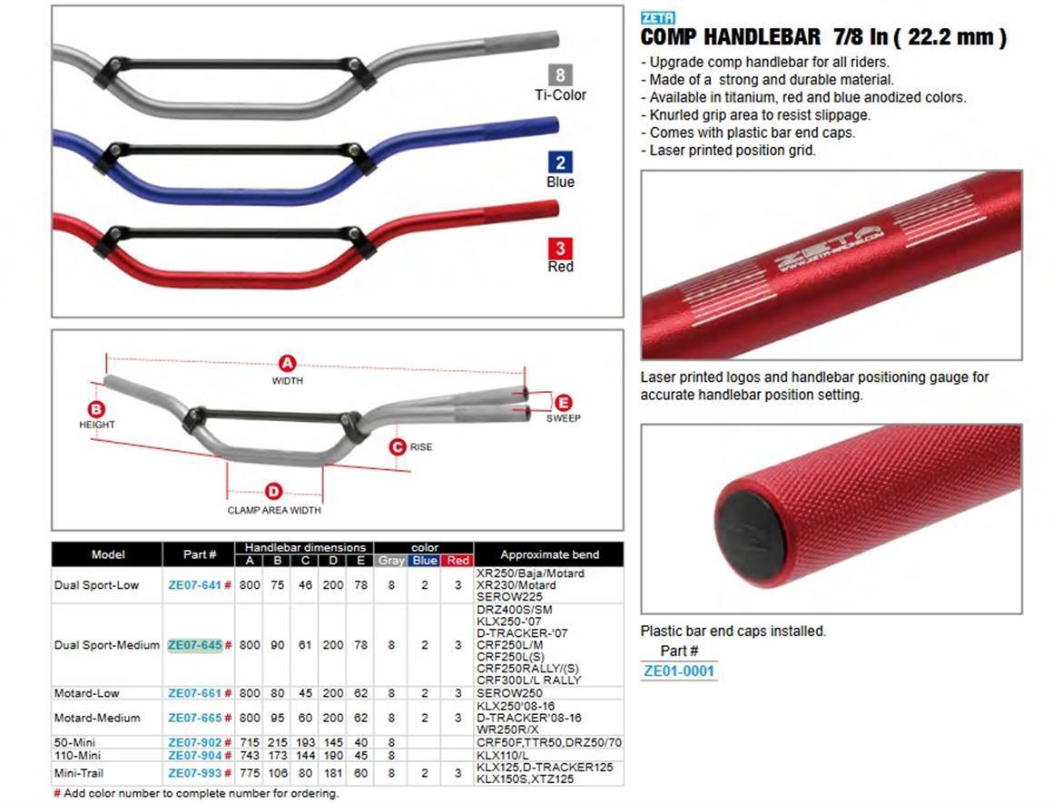 ZETA HONDA CRF 250L GİDON GRİ 22.2MM